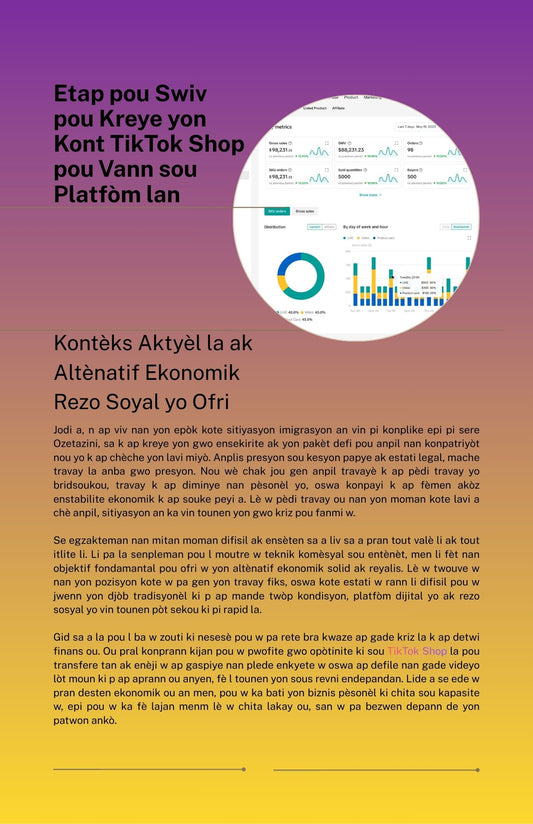 Etap Pou Kreye Yon Kont TikTok Shop